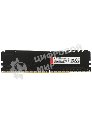 Оперативная память Kingston Fury Beast Black, DDR4, 8GB (1x8GB), 3200MHz, CL16, с радиатором, черный