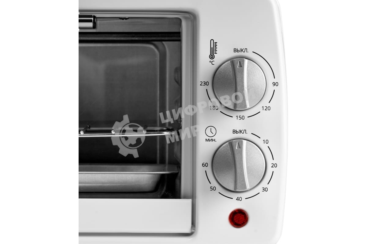 Мини-печь Galaxy Line GL 2625, белый, 8 л, 1000 Вт, таймер на 60 минут, индикатор работы, автоотключение