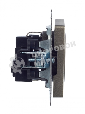 Розетка 1-местная IEK BRITE РС11-1-0-БрШ (BR-R11-16-K37) с заземлением, без защитных шторок, 16А, шампань