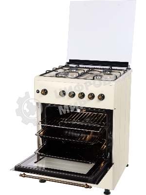 Плита газовая Nordfrost GG 6061 Y бежевый, конфорок 4 шт, духовка 63 л, 60 см x 89 см x 60 см