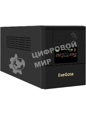 Источник бесперебойного питания ExeGate SpecialPro Smart LLB-1000.LCD.AVR.4SH.USB / 1000 ВА / 700 Вт / 4 x CEE 7 (евророзетка)