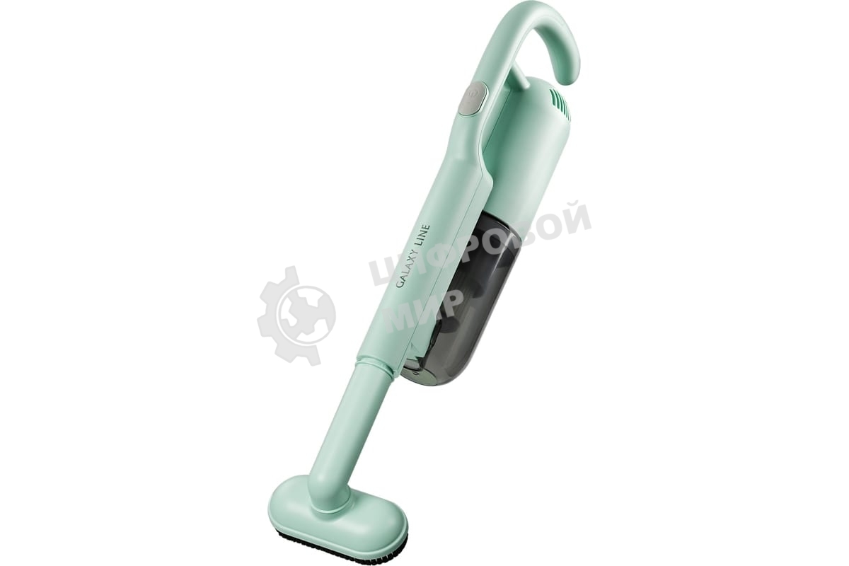 Пылесос вертикальный Galaxy Line GL 6221 салатовый, питание от аккумулятора, 130 Вт, уборка сухая, пылесборник 0.3 л, работа от АКБ max - 30 мин