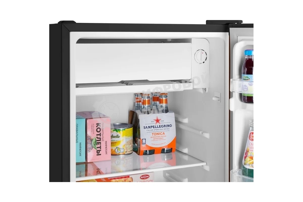 Холодильник Maunfeld MFF83WD дерево/черный мат. однокамерный 85л