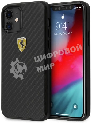 Чехол (клип-кейс) для Apple iPhone 12 mini Ferrari черный (FERCAHCP12SBK)