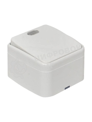 Выключатель 1-клавишный EKF Basic Минск ОП 10А с индикатором белый