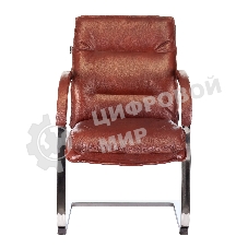 Кресло офисное Бюрократ T-9927SL-LOW-V Leather Eichel светло-коричневый, кожа, низк. спин. полозья металл хром