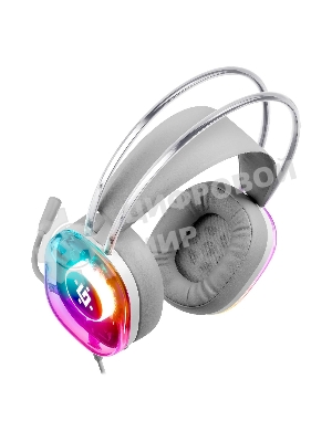 Гарнитура Defender Cyborg белый, проводная, USB, подсветка