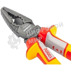 Плоскогубцы Gross 16989 комбинированные, диэлектрические, трехкомпонентные рукоятки, до 1000в, 180 мм