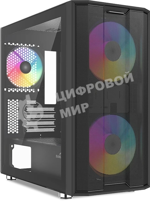 Корпус SAMA S30, Mini-Tower, чёрный, 2 x 140 мм, 1 x 120 мм