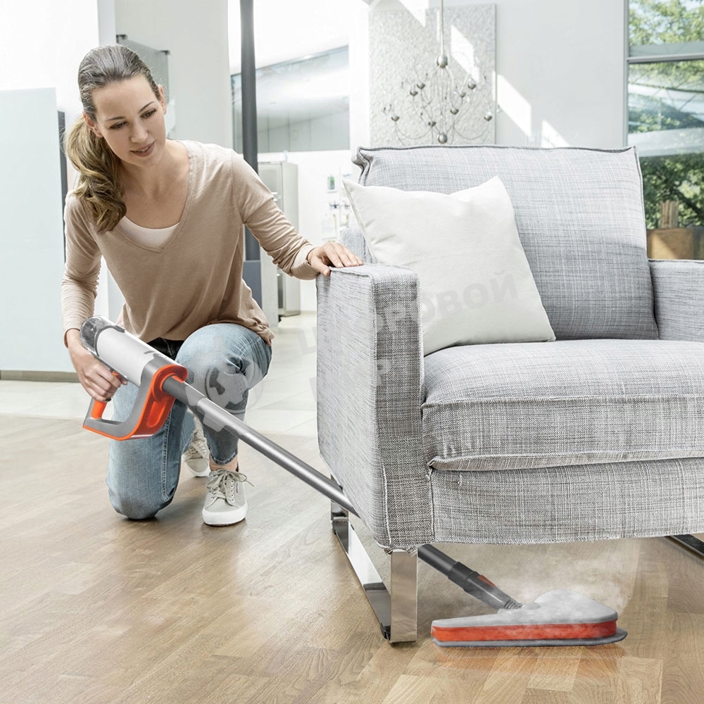 Паровая швабра Endever Odyssey Q-621 белый/оранжевый, 1500 Вт, 0,35 л