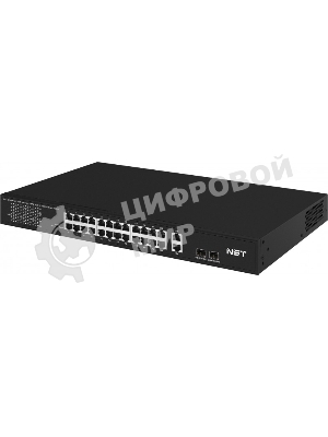Коммутатор NST NS-SW-24F2G-P, 24×100 Мбит/с PoE + 2×1 Гбит/с Combo (SFP/RJ-45), неуправляемый