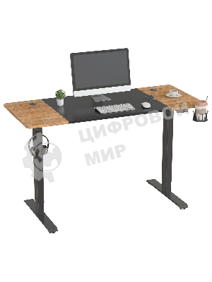 Стол игровой Cactus CS-EDL-BAWD столешница МДФ черный дуб антик, каркас черный