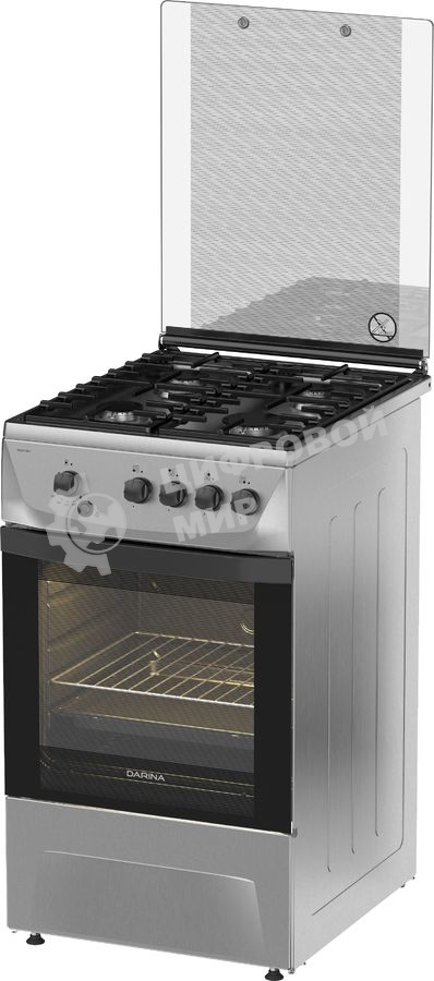 Плита газовая Darina 1D1 GM 241 014 Х нержавеющая сталь/черный, конфорок 4 шт, духовка 50 л, 50 см x 85 см x 60 см