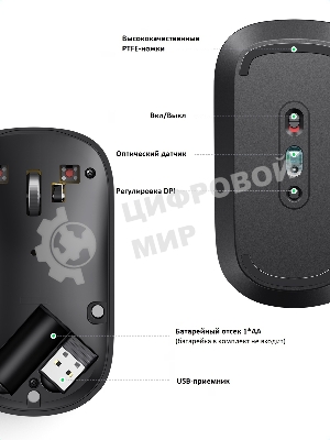 Мышь UGREEN Wireless MU001 (Light Gray)
