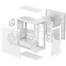 Компьютерный корпус Deepcool CG580 4F V2 WH без БП, боковое окно (панорама), 4x120мм ARGb PWM вентилятора, белый, ATX (R-CG580-WHADA4-G-2)