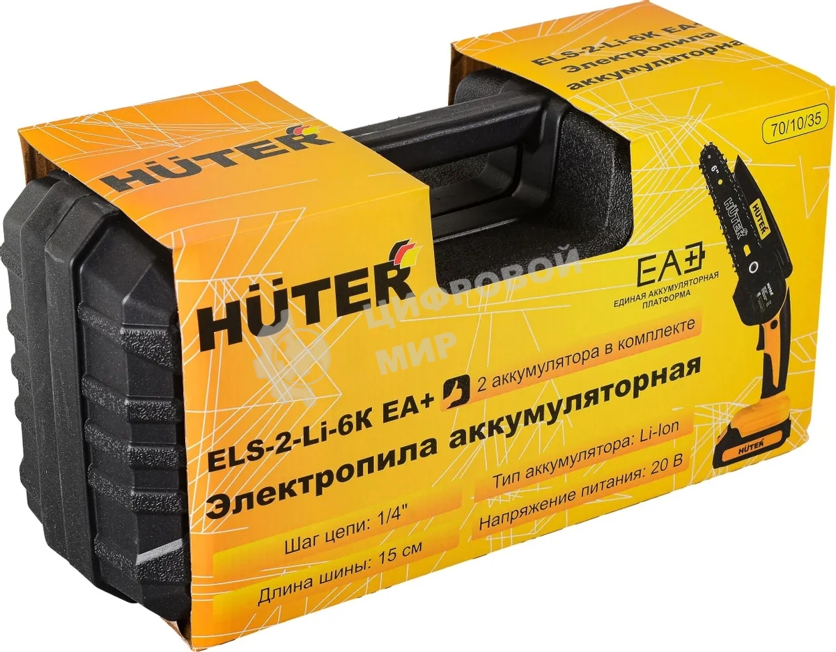 Цепная пила Huter ELS ELS-2-Li-6K аккум. дл.шины:6