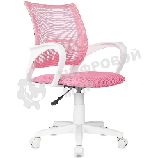 Кресло Domfy DK X-ROOM WH розовый TW-06A TW-13A сетка/ткань крестов. пластик белый