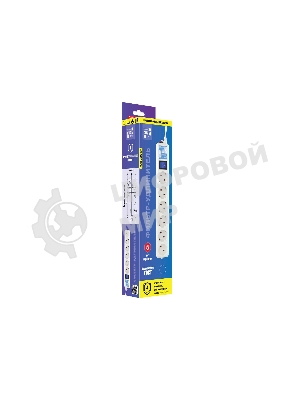 Фильтр-удлинитель PC PRO, 3 м, 6 р, белый, 16А, SPL6-16-P-3M