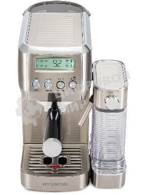 Кофеварка рожковая Hyundai HEM-9999 серебристый, исп. кофе - молотый, 1.3 л, 1350 Вт, 20 бар
