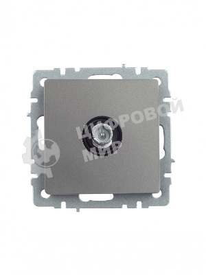 Розетка телевизионная проходная IEK BRITE РТВ10-0-БрС сталь