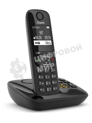 Радиотелефон Dect Gigaset AS690A черный автооветчик АОН