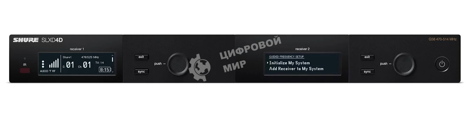 Двухканальный приемник цифровой радиосистемы SLXD SHURE SLXD4DE=-H56 518-562MHz