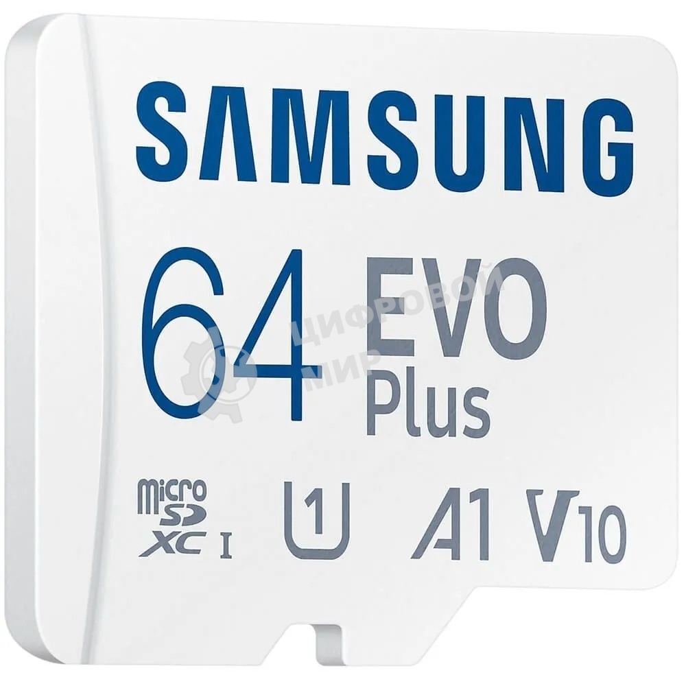 Флеш карта Samsung EVO Plus, microSDXC 64Gb (R/W 160/90 Mb/s, adapter) MB-MC64SA/APC