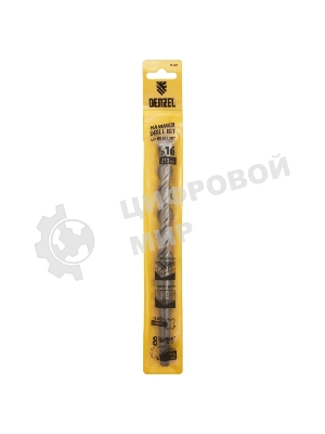 Бур по бетону Denzel двойная спираль, Cobalt W-tip, 16x210 мм, SDS PLUS