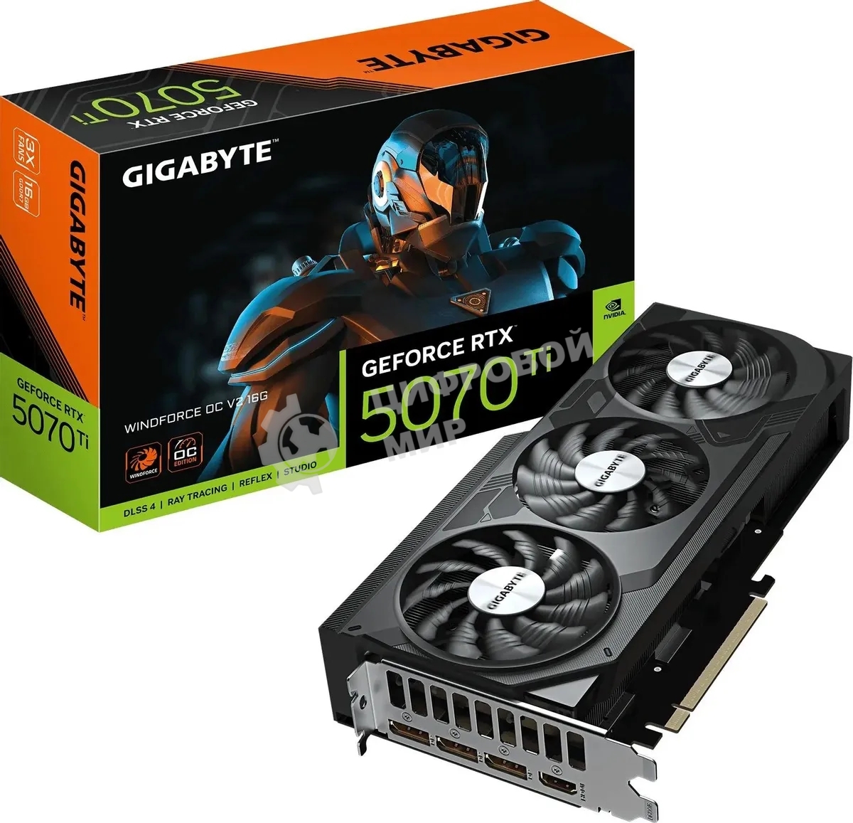 Видеокарта Gigabyte PCI-E 5.0 GV-N507TWF3OCV2-16GD NVIDIA GeForce RTX 5070TI 16Gb 256bit GDDR7 2497/28000 HDMIx1 DPx3 HDCP Ret