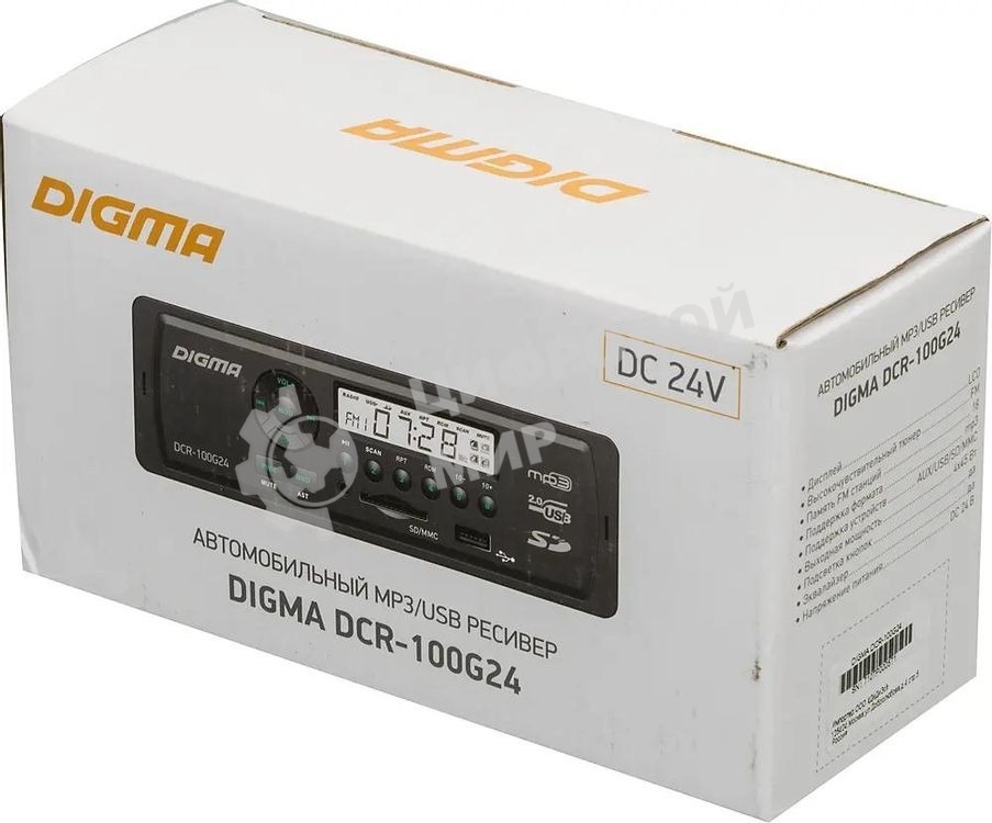 Автомагнитола Digma DCR-100G24 1DIN 4x45Вт