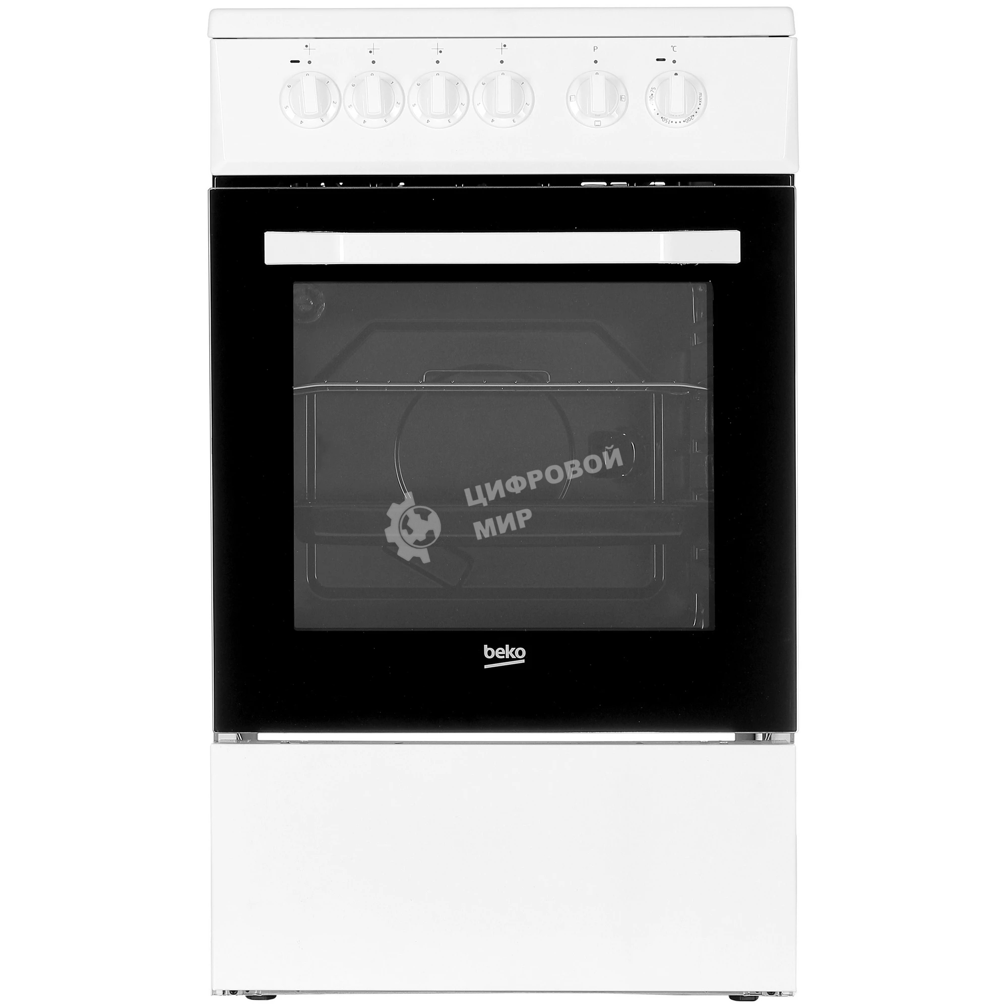 Плита электрическая Beko FFSS57000W белый, конфорок 4 электрических, духовка 60 л, 50 см x 85 см x 60 см