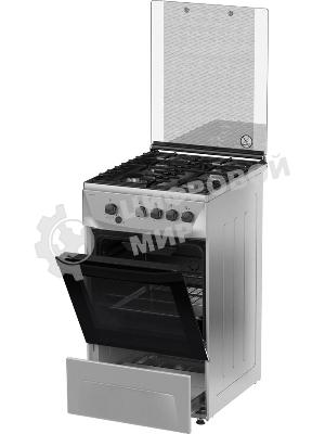 Плита газовая Darina 1D1 GM 241 014 Х нержавеющая сталь/черный, конфорок 4 шт, духовка 50 л, 50 см x 85 см x 60 см