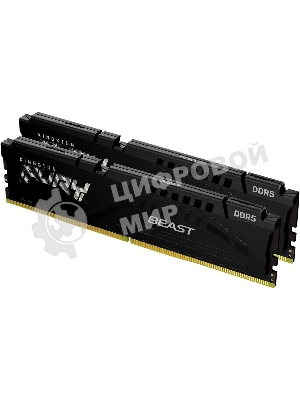 Оперативная память Kingston Fury Beast, DDR5, 64Gb (2x32 GB), 6400 MHz, CL32, DIMM, радиатор, черный