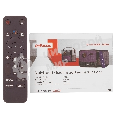 LED проектор InFocus IN3018SL Crusader Master DLP, 450 lm, FullHD, (1.2:1), HDMI 2.0 (eARC) USB-A 2.0, AUX, Bluetooth 5.1/BLE, wi-fi 2.4/5GHz, 2х10W Dolby Audio, до 25000ч., 1.57 кг батарейка