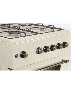 Плита газовая Nordfrost GG 6061 Y бежевый, конфорок 4 шт, духовка 63 л, 60 см x 89 см x 60 см