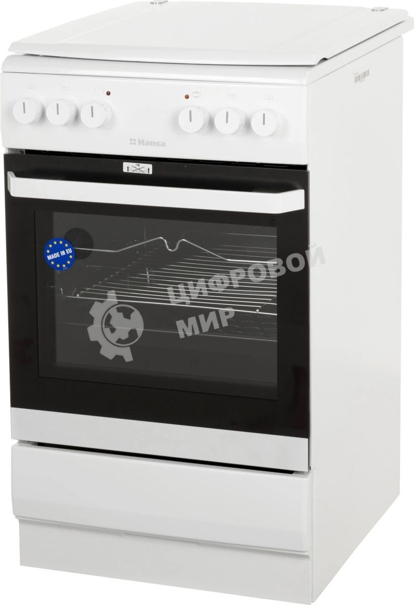Плита электрическая Hansa FCEW54120 белый, конфорок 4 шт, духовка 62 л, 50 см x 85 см x 60 см