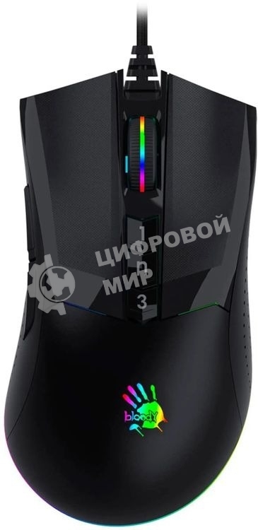 Мышь проводная A4Tech Bloody W90 Max черный, 10000 dpi, USB, кнопки - 10