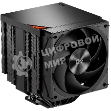 Кулер для процессора PCCooler RZ620Pro TC BK (265W, 4-pin PWM, 160mm, Al/Cu, 6x6mm, 2x120mm, 80CFM, 36.2dBA, 2400RPM, S: 1851/1700/1200/115X, AM5/AM4, black)