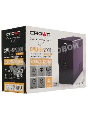 Источник бесперебойного питания Crown CMU-SP2000IEC/2000 ВА/1200 Вт/9 x IEC 320 C13 (компьютерная)