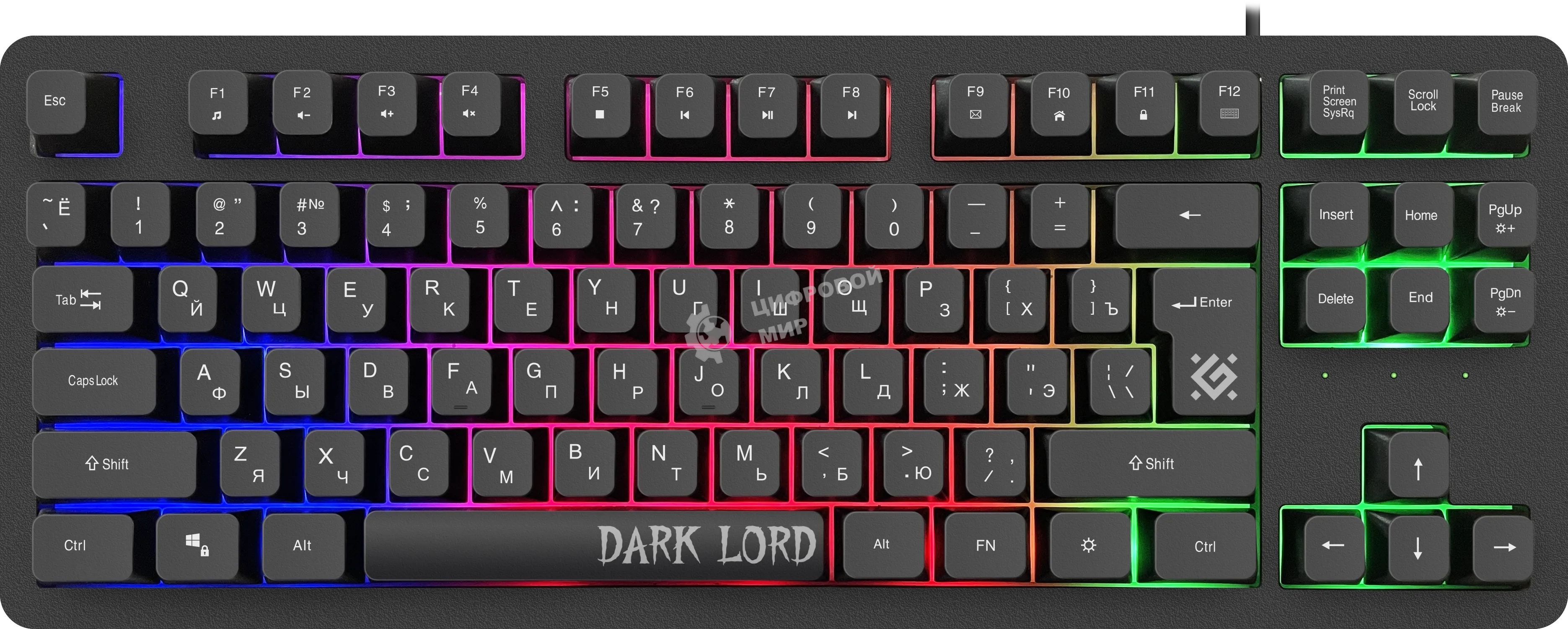 Клавиатура проводная Defender Dark Lord GK-580, USB, черный
