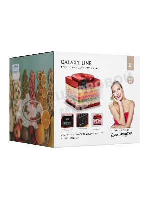 Сушилка для овощей и фруктов Galaxy Line GL 2630, красный, с электронным управлением, 450 Вт