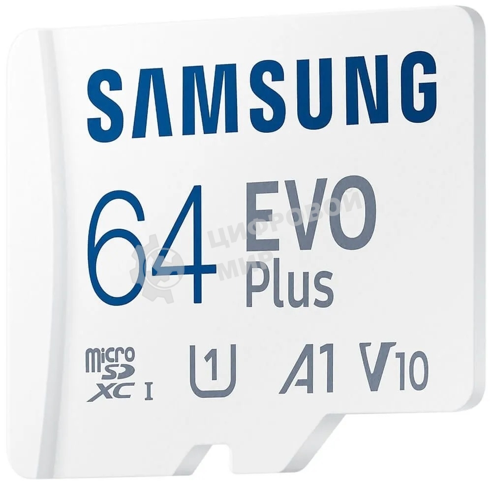 Флеш карта Samsung EVO Plus, microSDXC 64Gb (R/W 160/90 Mb/s, adapter) MB-MC64SA/APC