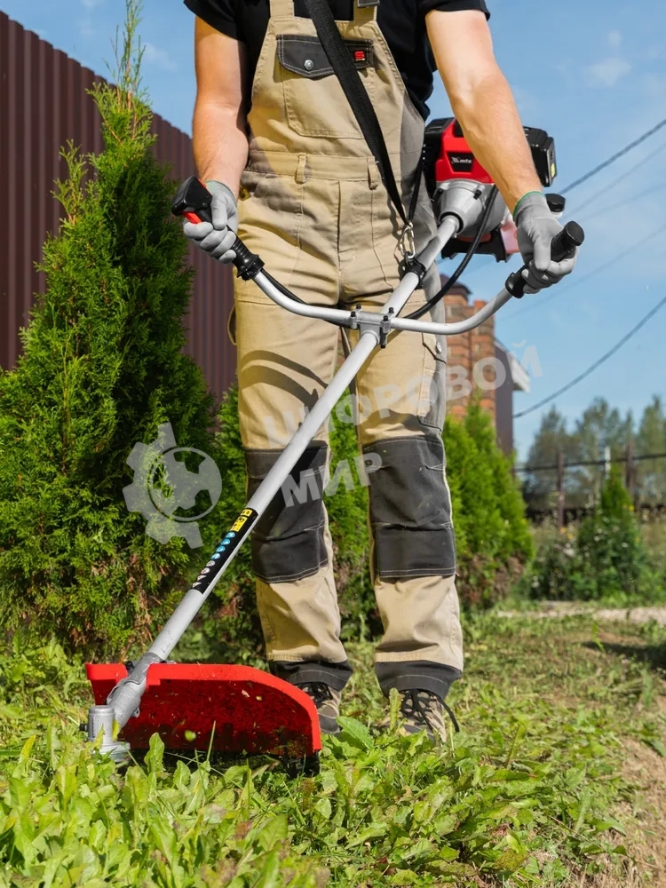 Триммер бензиновый MTX MT-52, 52 см3, неразъемная штанга, состоит из 2 частей
