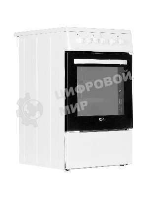 Плита электрическая Beko FFSS57000W белый, конфорок 4 электрических, духовка 60 л, 50 см x 85 см x 60 см