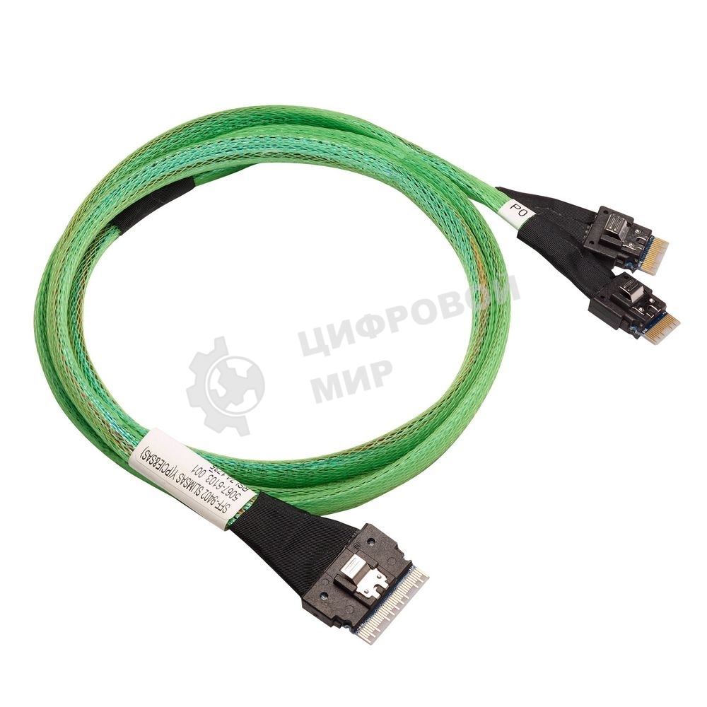 Кабель ACD-60004-ZC Slimline SASx8 (SFF8654) -to- 2 Slimline SASx4 (SFF8654)+ SFF9402, 1M, (аналог Broadcom 05-60004-00) 100