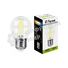 Лампа светодиодная Feron LB-515 15Вт Е27 белый шар филаментная