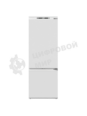 Встраиваемый холодильник Maunfeld MBF193NFW1GR Inverter белый двухкамерный 257/84 л морозилка снизу, No Frost