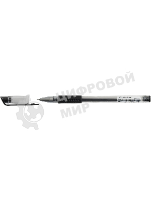 Ручка гелевая Silwerhof Eco Max, d=0.5мм, черные чернила, коробка картонная, сменный стержень, линия 0.3мм, резиновая манжета