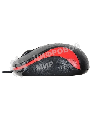 Мышь проводная Oklick 115S черный/красный, 1200 dpi, USB, кнопки - 3