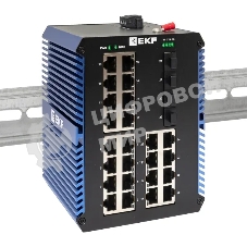 Коммутатор EKF TSX-U-4GX/SFP-24GTP, 24×1 Гбит/с PoE + 4×1 Гбит/с SFP, неуправляемый